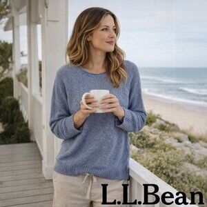 L.L.Bean Lightweight Cotton Knit Sweater | Blue | Small